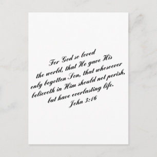 John 3:16 Bible Verse (KJV) Postcard