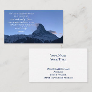 John 3:16 Bible Verse Matterhorn Original Photo Business Card