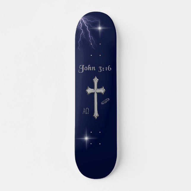 John 3:16 Bible verse Skateboard (Front)