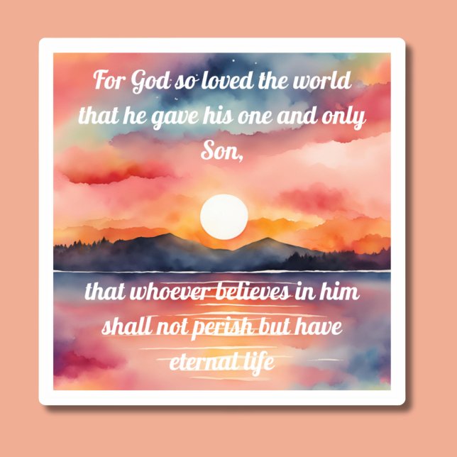 John 3:16 Bible Verse Sunset Waterproof  (Creator Uploaded)