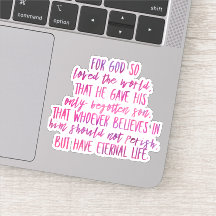 John 3:16 Bible Verse Vinyl Sticker