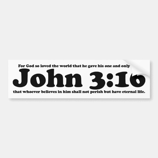 John 3:16 bumper sticker (Front)