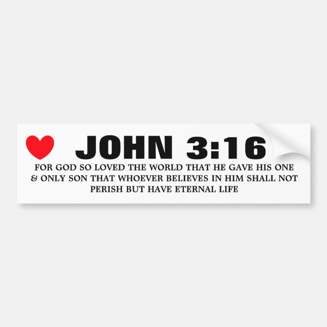 JOHN 3 16 BUMPER STICKER (Front)