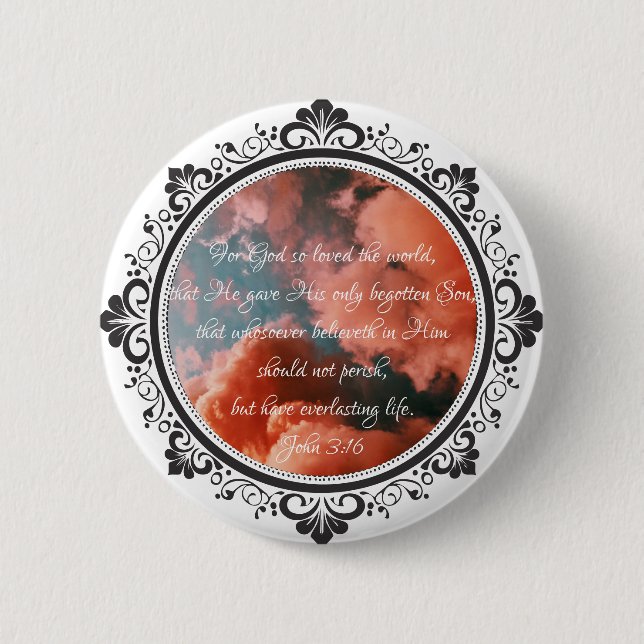 John 3:16 Button (Front)