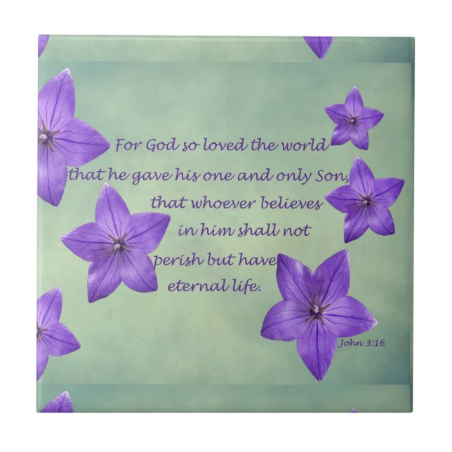 John 3:16 ceramic tile (Front)