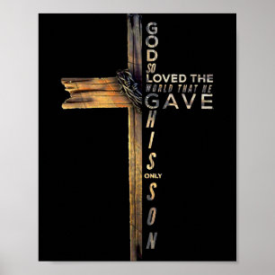 John 3_16 Christian Cross Bible 2025 Update Poster
