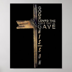 John 3_16 Christian Cross Bible Poster
