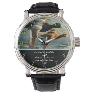John 3:16 Christian Faith cross with ducks  Watch