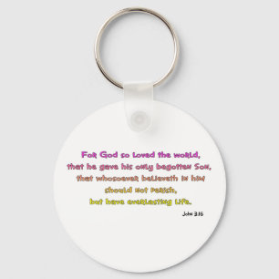 John 3:16 Christian Gift Key Ring