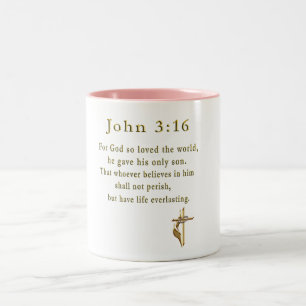 John 3:16 christian gifts Two-Tone coffee mug