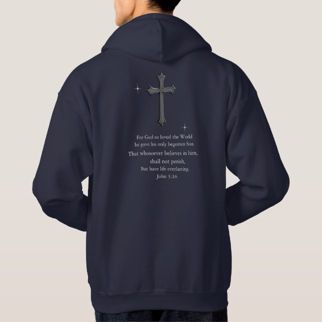 John 3:16 Christian  Hoodie (Back)