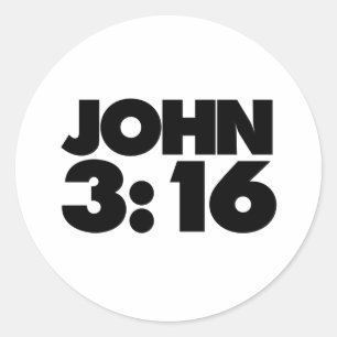 John 3:16 classic round sticker