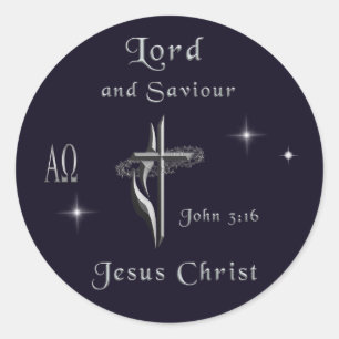 John 3:16 classic round sticker