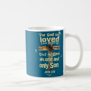 John 3 16 Cross Christian Scripture Design Coffee Mug