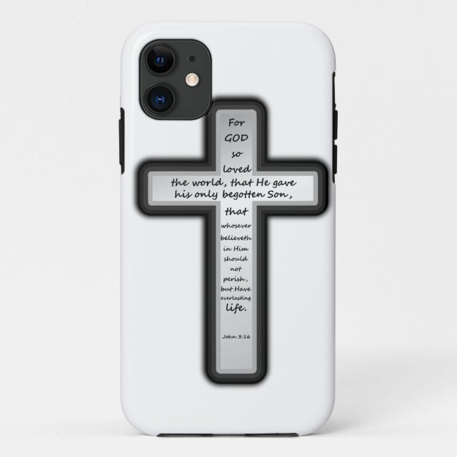 John 3:16 Cross Only Case-Mate iPhone Case (Back)