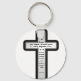 John 3:16 Cross Only Key Ring