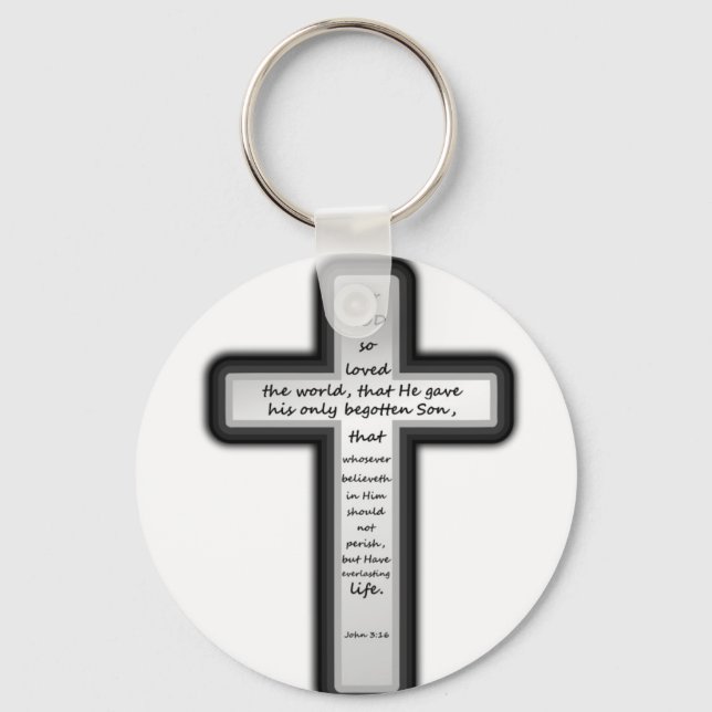 John 3:16 Cross Only Key Ring (Front)