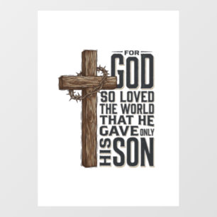 John 3_16 Cross Vintage Engraving Christian Design