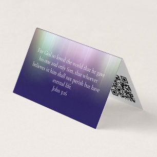 John 3:16 Custom Modern QR Code Christian Church Business Card