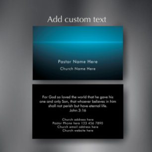 John 3:16 Custom Scripture Christian Church Pastor Business Card