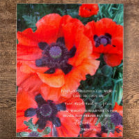 John 3:16 Custom Text | Red Poppy Original Photo