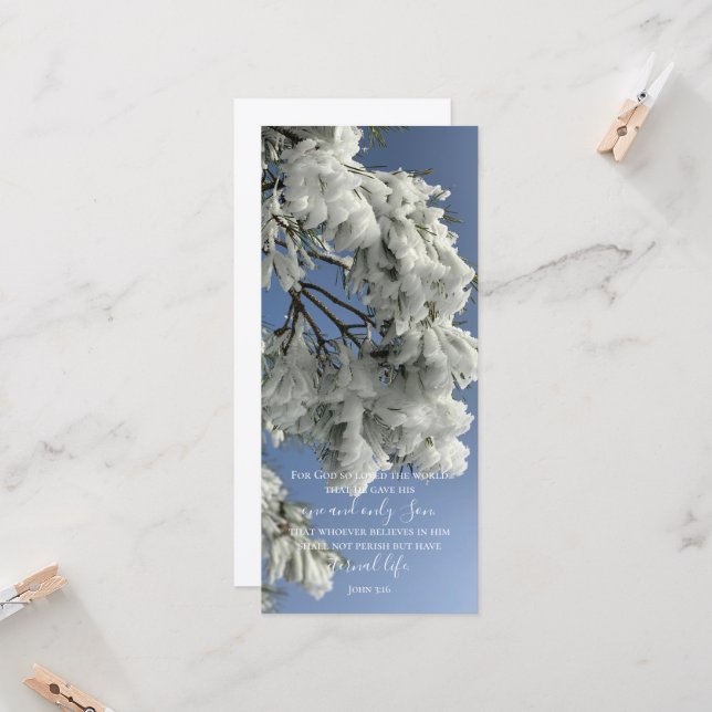 John 3:16 Custom Text | Snow Nature Original Photo (Front/Back In Situ)