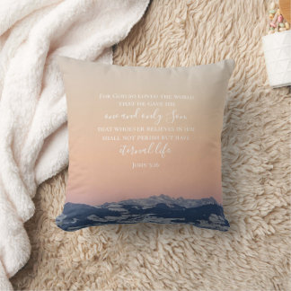 John 3:16 Custom Text | Swiss Alps Original Photo Cushion