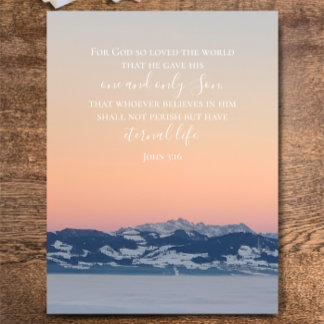 John 3:16 Custom Text | Swiss Alps Original Photo Postcard