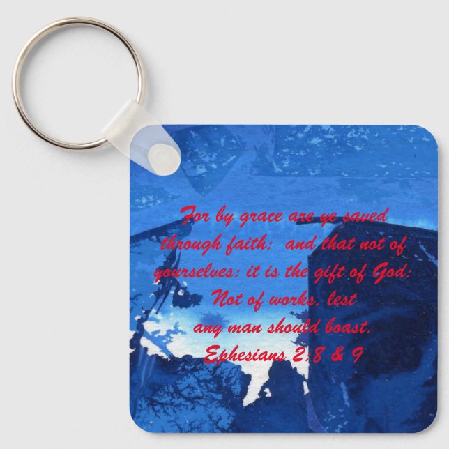 John 3:16 & Ephesians2:8 & 9 Bible truth Keychain (Front)