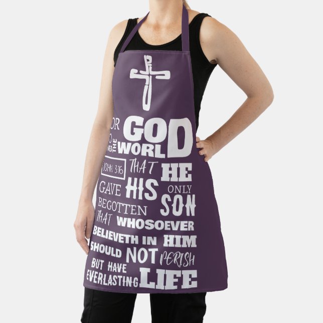 JOHN 3:16 FOR GOD SO LOVED THE WORLD APRON (Insitu)