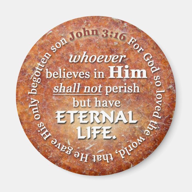 John 3:16 For God So Loved The World Bible Verse Magnet (Front)