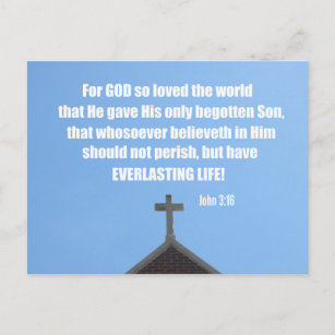 John 3:16 For God so loved the world that He Postcard