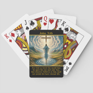 John 3:16 Glorious Cross Sea Vision Playing Cards