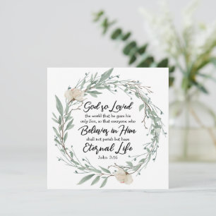 John 3:16 God so Loved the World Bible Verse Card