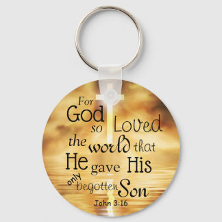 John 3:16 God So Loved the World Bible Verse   Key Ring