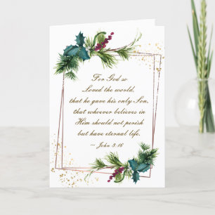 John 3:16 God so Loved the World Christmas Holiday Card