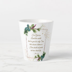 John 3:16 God so Loved the World Christmas Latte Mug
