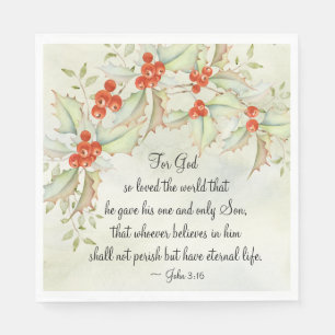 John 3:16 God so Loved the World, Christmas Napkin