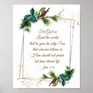 John 3:16 God so Loved the World Christmas Poster