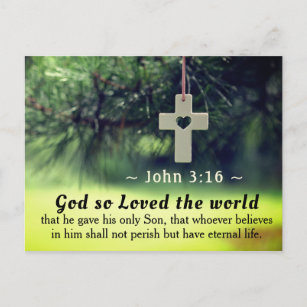 John 3:16 God so loved the world he gave his Son, Postcard
