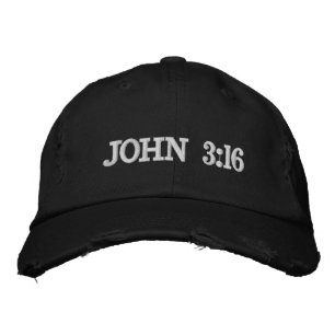 John 3:16 Grace Verses White Embroidery Christian Embroidered Hat