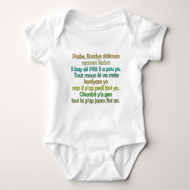 John 3:16 Haitian Creole Baby Bodysuit (Front)