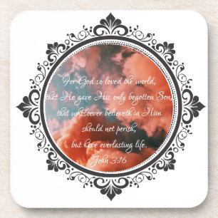 John 3:16 Hard Plastic Coaster