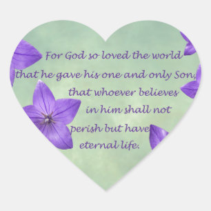 John 3:16 heart sticker