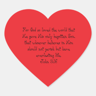 John 3:16 heart sticker
