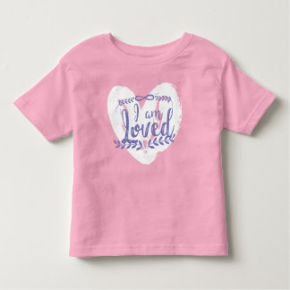 John 3:16 I am Loved White on Girls Pink Shirt