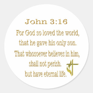 John 3:16  items classic round sticker