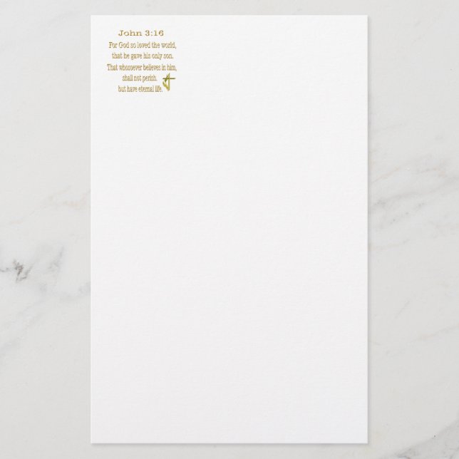 John 3:16  items stationery (Front)