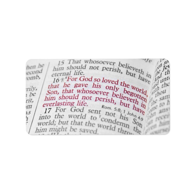 John 3:16 label (Front)