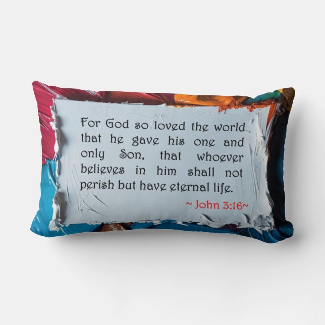 John 3:16   lumbar cushion (Back)